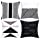 VERTKREA Throw Pillow Covers Modern Geometric Pillowcase Set of 4 Throw Cushion Cover for Bed Couch Sofa Office Decor, 18 × 18 Inches, Black and White