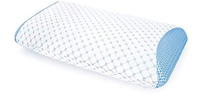 SensorPEDIC Supercool Gel-Infused Memory Foam Bed Pillow, Oversized, White