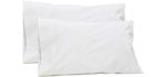 100% Cotton Percale Pillowcases King Size, White, 2 Pieces of Pillow Cases, Crisp and Cool Strong Bed Linen