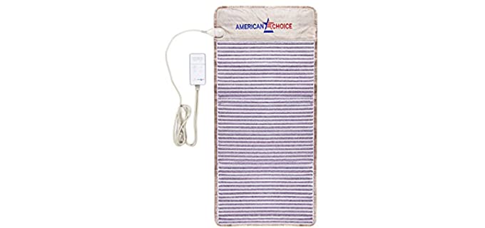 American Choice Infrared Amethyst Heating Pad - Pain Relief for Neck, Shoulder, Back, Cramps and Muscles - Hot Stone and Negative Ion Therapy Mat - Electric Portable Small Flexible (Full Body)