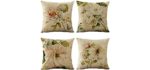 WOMHOPE  Vintage - Floral Throw Pillow Covers