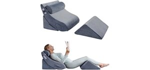 4PCS Axelrod Orthopedic Bed Wedge Pillow Set, Post Surgery Foam for Back,  Neck and Leg Pain Relief Comfortable & Adjustable Ortho Pillows- Anti  Snoring, Heartburn, Acid Reflux & GERD Sleeping Grey