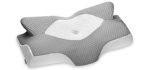 Elviros Cervical Memory Foam Pillow, Contour Pillows for Neck and Shoulder Pain, Ergonomic Orthopedic Sleeping Neck Contoured Support Pillow for Side Sleepers, Back and Stomach Sleepers (Grey)