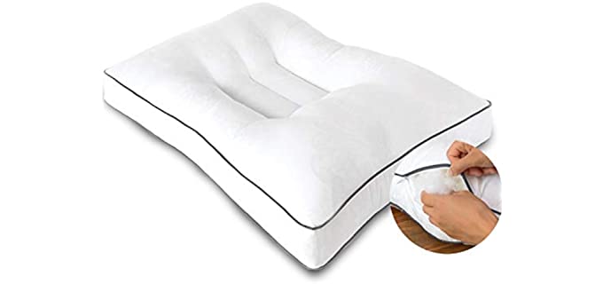 Nature's Guest Adjustable Cervical Pillow for Neck Pain, Orthopedic Contour Pillow for Sleeping, Ergonomic Cervical Support Pillow and Side Sleeper Pillow, No Memory Foam Pillow Odor - Queen Medium