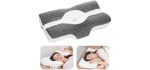 Elviros Cervical Pillow, Memory Foam Bed Pillows for Neck Pain Relief, Adjustable Ergonomic Orthopedic Contour Support Pillow for Sleeping, Back, Stomach, Side Sleeper (Dark Grey)