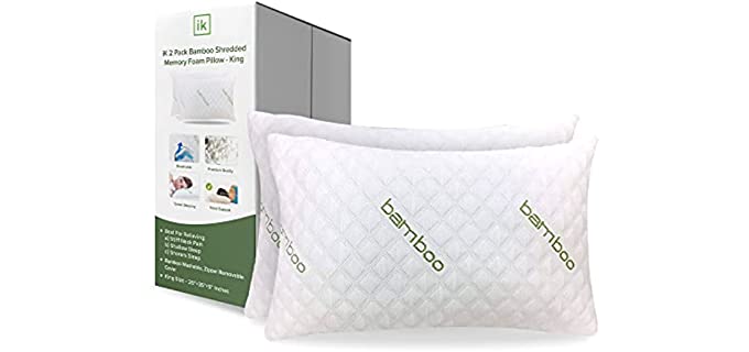 ik Shredded Memory Foam - Bamboo Pillow for Combnation Sleepers