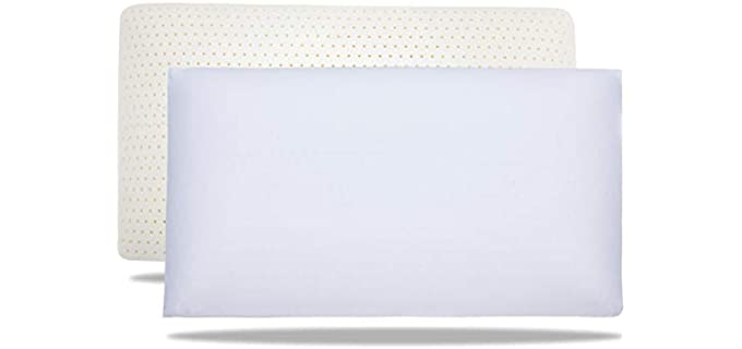 100% Talalay Latex Pillow, Extra Soft Latex Pillow for Sleeping (King Size), Bed Pillow for Back, Side and Stomach Sleepers, Helps Relieve Shoulder and Neck Pain [Breathability][High Elasticity]