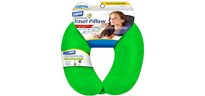 Cloudz Microbead Travel Neck Pillow - Bright Green