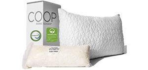 Coop Home Goods Original Loft Pillow Queen Size Bed Pillows for Sleeping - Adjustable Cross Cut Memory Foam Pillows - Washable White Cover from Bamboo Rayon - CertiPUR-US/GREENGUARD Gold Certified