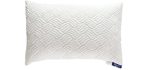 Enther Cooling Shredded Memory Foam Sleeping-Adjustable Loft Bed Pillow with Bamboo Cover, Queen (Pack of 1), White