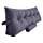 Peachwell Triangular Reading Bed Rest Pillow Large Bolster Cushion Headboard Backrest Wedge Pillow with Two Detachable Roll Pillows for Neck & Lumbar Support (Grey, Queen: 59 x 8 x 20 inches)