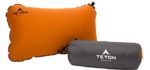 TETON Sports ComfortLite Self-Inflating Pillow; Support Your Neck and Travel Comfortably; Take it on the Airplane, in the Car, Backpacking, and Camping; Washable; Stuff Sack Included, Orange, 18 x 10 x 4-Inch