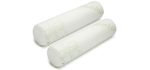 2 Pack Bamboo Cervical Neck Roll Memory Foam Pillow, Bolster Pillow, Round Neck Pillows Support for Sleeping | Bolster Pillow for Bed, Legs, Back and Yoga | 4 Inch Diameter x 17 Inches Long