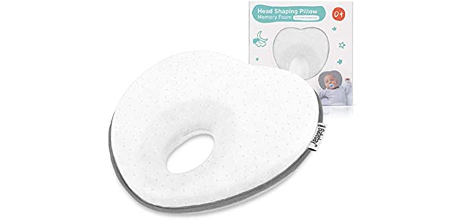 Baby Pillow for Newborn Infant(0-12months),Flat Head Prevention 3D Memory Foam Can Support Head & Neck Pillow,Head Shaping Pillow,Heart Shaped