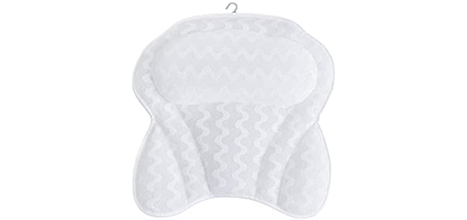 Bath Pillow by Soothing Company | Bathtub Cushion for Neck, Head, Shoulder and Back Support | Jacuzzi Hot Tub Headrest and Bath Tub Pillow Rest | Bath Accessories | Luxury Spa Comfort