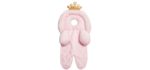 Boppy Head and Neck Support—Preferred | Pink Princess Minky Design | Removable Neck Ring and Pressure Relieving Cutout | For 3- or 5-Point Harness | 0-4 months | For Bouncers, Strollers and Swings