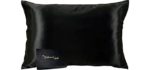 Celestial Silk 100% Silk Pillowcase for Hair Luxury 25 Momme Mulberry Silk, Charmeuse Silk on Both Sides Envelope Closure -Gift Wrapped (Queen, Black)