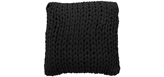 Cheer Collection Chunky Cable Knit Throw Pillow, 18