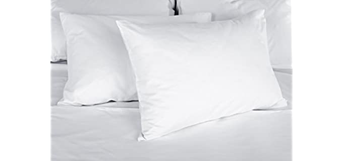 East Coast Bedding Duck Feather & Down Fill Bed Pillows - Set of 2 – Firm, Medium Support, Best for Back & Side Sleeping – 100% Cotton Shell (Standard)
