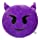 Emoji Devil Face Emoticon Cushion Stuffed Plush Soft Pillow, Official Certified, EvZ 32cm Purple