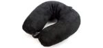 Extra Soft Stylish Micro Beads Neck Pillow, Miami Carry On Micro Beads for Supportive Comfort - Black