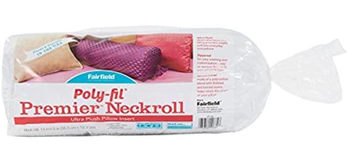 Fairfield Poly-Fil Premier Neck Roll Pillow Insert, 1 Count (Pack of 1), White