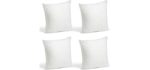 Foamily Throw Pillows Insert Set of 4-18 x 18 Insert for Decorative Pillow Covers - Made in USA - Bed and Couch Pillows