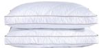Goose Feathers and Down Pillow for Sleeping Gusseted Bed Hotel Collection Pillows, Standard/Queen, Set of 2