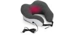 Heating Therapy Neck Pillow Travel Cervical Pillow with Memory Foam Core & Washable Cover Infrared Ray Heating with Adjustable Temperature for Neck Stiff & Sore Relief U shaped for Neck Support (gray)