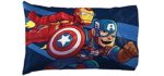 Jay Franco Marvel Super Hero Adventures Charge 1 Pack Pillowcase - Double-Sided Kids Super Soft Bedding - Features The Avengers (Official Marvel Product)