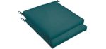 Mozaic Bristol Trupedic x Sunbrella-Indoor Outdoor Chair Cushions, Set of 2 | Perfect for Office, Dining, Kitchen, Patio, Porch or Deck | Measurements 19 in x 2.5 in | Canvas Teal, 2 Count (Pack of 1)