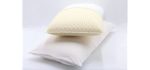 OrganicTextiles 2-Pack Talalay Latex Pillows for Sleeping (Standard, Soft) with Organic Cotton Cover Protector [GOTS Certified], Help for Back, Neck and Shoulder Pain Relief