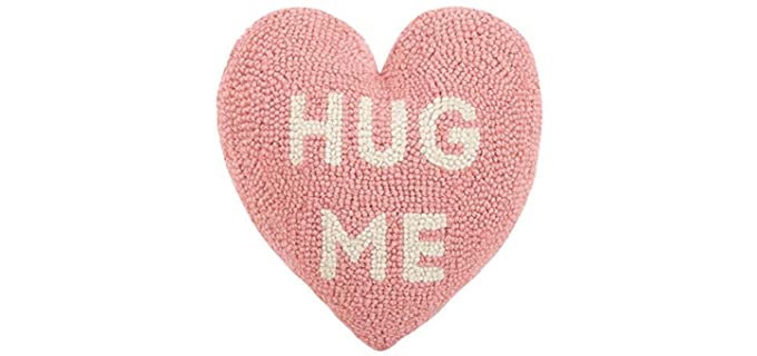 Peking Handicraft 30JES1588C10HT Hug Me Heart Shape Hook Pillow, 10-inch Length