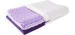 Purple Pillow by Berklan with Adjustable Booster Breathable Cervical Oversized Pillows for Neck Shoulder Pain Relief 100% Elastic Grids
