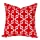 SLOW COW Decorative Embroidery Throw Pillow Cover Geometric Red Cushion Cover Decorative Throw Pillow for Sofa 18x18 inches