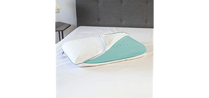 SensorPEDIC Eucalyptus Bed Pillow, Standard, White/Green