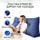 WOWMAX Large Bolster Triangular Positioning Support Reading Backrest Wedge Pillow for Headboard Day Bed Bunk Bed with Removable Cover Queen Cotton Linen Sky Blue
