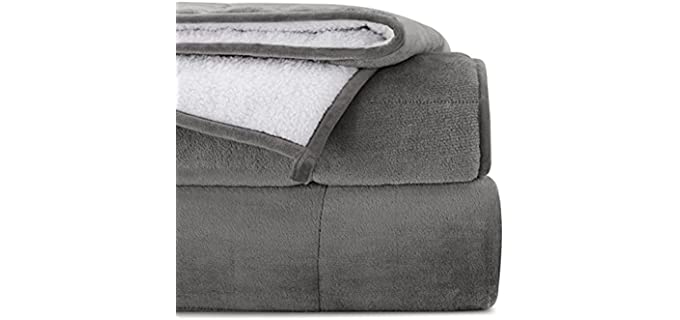 joybest Fleece Weighted Blanket for Adult, Oeko-Tex Certified 20LBS 60x80 Queen Size Thick Sherpa Faux Fur Fuzzy Bed Blanket with Soft Plush Flannel, Reversible Dual Sided Cozy Fluffy Blanket
