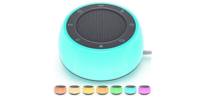 Jack & Rose White Noise Machine for Sleeping Baby Adults Kids, Sound Machine with Night Light, 16 Soothing Sounds for Sleeping, Plug in, Noise Maker for Bedroom Home