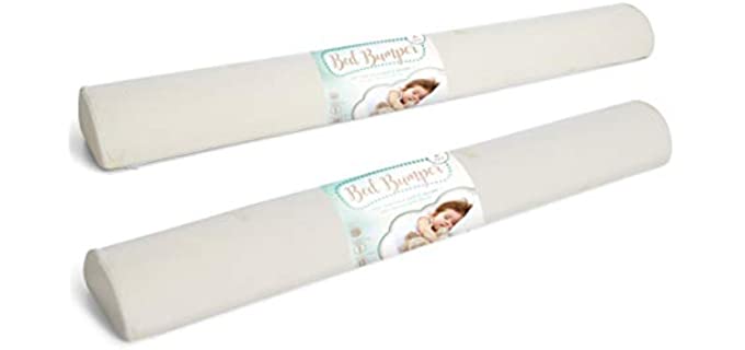 Milliard Bed Bumper (2 Pack) Toddler Foam Bed Rail with Bamboo Cover and Non-Slip Hypoallergenic Water Resistant and Washable Cover, Bed Rail for Toddlers, Kids, Adults and Seniors