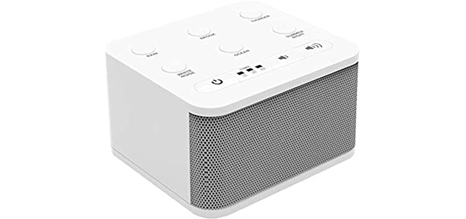 White Noise Sound Machine for Adults, Kids, or Sleeping Baby with 6 Sounds | White Noise Machine for Office Privacy | Portable Sound Machine | Kids Sleep Machine | AC Adapter Included
