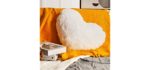 YRXRUS Throw Pillows Heart Pillow White Heart Pillow Children Room Faux Fur Rabbit Soft Pillows Bedding Room Luxury 14 X 17 Inches Kids 3D Heart Pillow