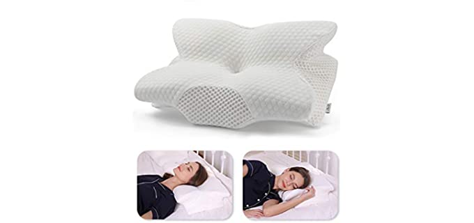 Coisum Back Sleeper Cervical Pillow - Memory Foam Pillow for Neck and Shoulder Pain Relief - Orthopedic Contour Ergonomic Pillow for Neck Support