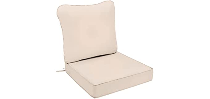 AAAAAcessories Outdoor Deep Seat Cushions for Patio Furniture, Water-Resistant Replacement Patio Chair Cushions 24 x 24 x 5 inch, Light Beige