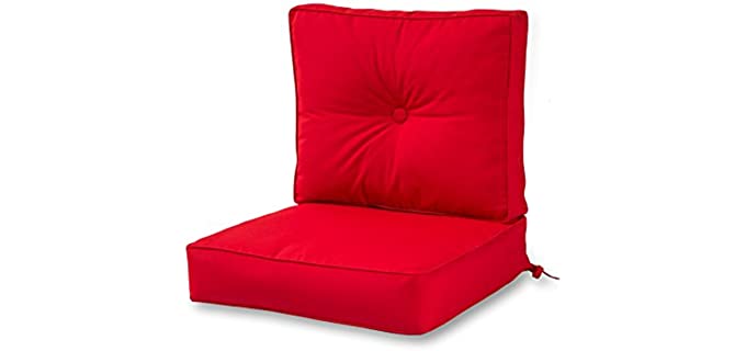 Greendale Home Fashions SC7830 Sunbrella Deep Seat Cushion Set, 2 Piece, Ruby