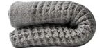 NUTRL - Silver Infused Waffle Towel US-Grown Supima Cotton, Quick Drying, Lightweight and Absorbent - Waffle Weave Design - Luxury Towel (Bath, Grey)
