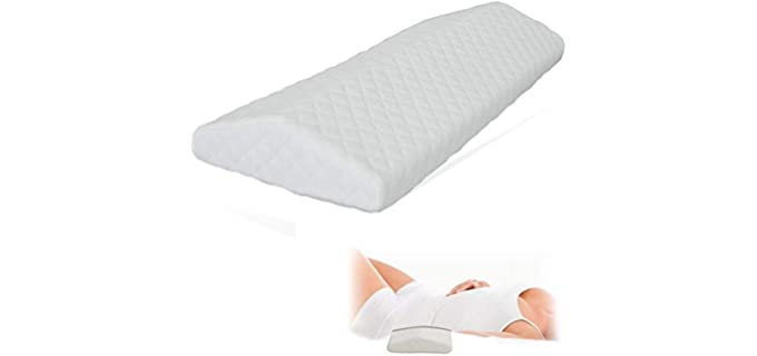 Cooling Gel Lumbar Pillow for Sleeping Memory Foam Thickest 3” Lower Back Pain Relief Support Cushion in Bed Waist Support Cushion Pregnant Woman Hip Knee Spine Alignment Sciatic Nerve Pain Relief