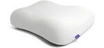 Cushion Lab Deep Sleep Pillow, Patented Ergonomic Contour Design for Side & Back Sleepers, Orthopedic Cervical Shape Gently Cradles Head & Provides Neck Support & Shoulder Pain Relief - Calm Grey