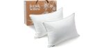 Fern and Willow Pillows for Sleeping - Set of 2 Standard Size / Kids Size Down Alternative Pillow Set w/ Luxury Plush Cooling Gel for Side, Back & Stomach Sleepers