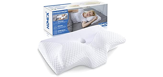 HOMCA Cervical Pillow Memory Foam Pillows - Contour Memory Foam Pillow for Neck Pain Relief, Orthopedic Neck Bed Pillow for Side Sleepers Back and Stomach